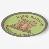 Happy meerkats gepersonaliseerde cartoon papieren bordje (Gekanteld)