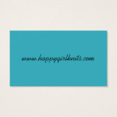 Happy meisje breien cadeau labels visitekaartjes (Achterkant)