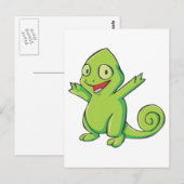 Happy Meller's Chameleon Cartoon Briefkaart (Voorkant / Achterkant)