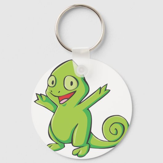 Happy Meller's Chameleon Cartoon Sleutelhanger (Voorkant)