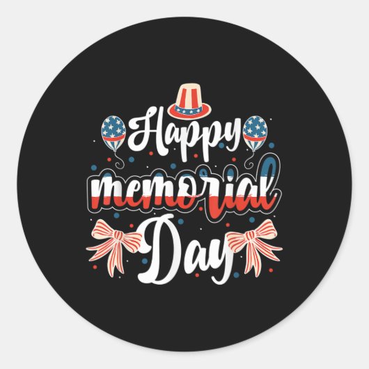 Happy Memorial Day _1 Ronde Sticker (Voorkant)