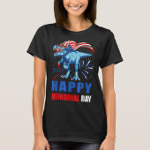 Happy Memorial Day 4th of Juli Dinosaur American F T-shirt (Voorkant)