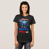 Happy Memorial Day 4th of Juli Dinosaur American F T-shirt (Voorkant volledig)