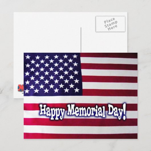 Happy Memorial Day Amerikaanse vlag Briefkaart (Voorkant / Achterkant)
