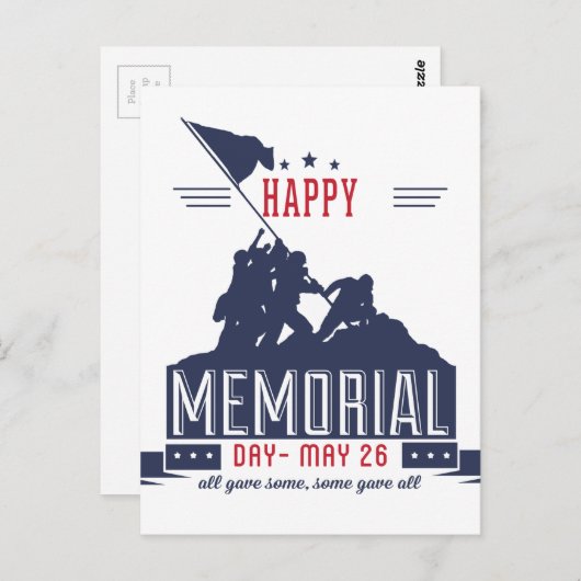 Happy Memorial Day Briefkaart (Voorkant / Achterkant)