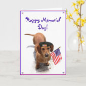 Happy Memorial day Dachshund wenskaart Kaart (Gele Bloem)