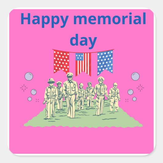 happy memorial day-dag van de sticker (Voorkant)