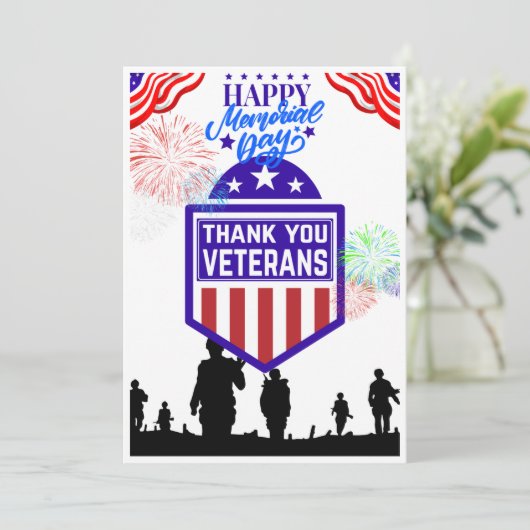 Happy Memorial Day Dank je kaart! Bedankkaart (Staand voorkant)