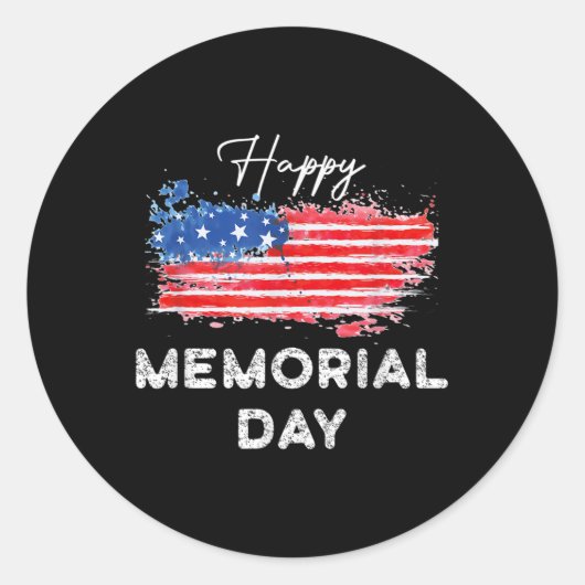 Happy Memorial Day Elegant ontwerp Ronde Sticker (Voorkant)