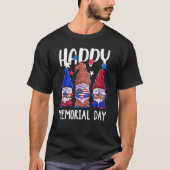 Happy Memorial Day Gnome Usa Flag American Patriot T-shirt (Voorkant)