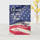 Happy Memorial Day / Land of the Free op de vlag Kaart (Gele Bloem)