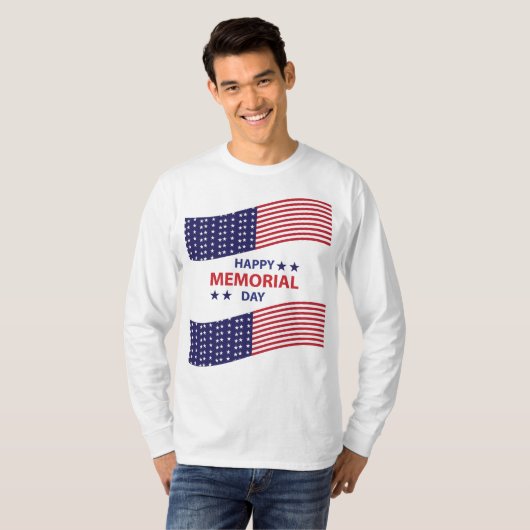 Happy Memorial Day Long Sleeve T-Shirt (Voorkant volledig)