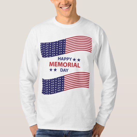 Happy Memorial Day Long Sleeve T-Shirt (Voorkant)