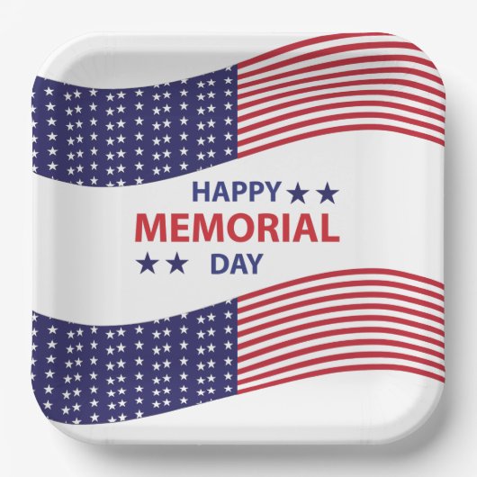 Happy Memorial Day Papieren Bordje (Voorkant)