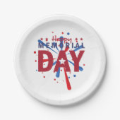 Happy Memorial Day Papieren Bordje (Voorkant)
