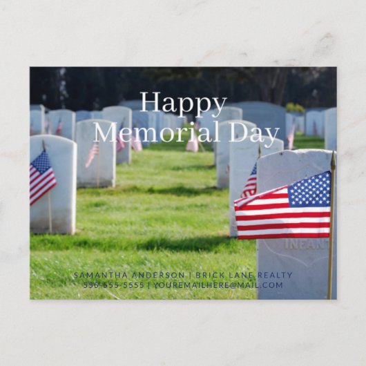 Happy Memorial Day Real Estate Flag Briefkaart (Voorkant)