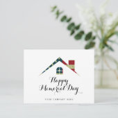 Happy Memorial Day Real Estate House Briefkaart (Staand voorkant)