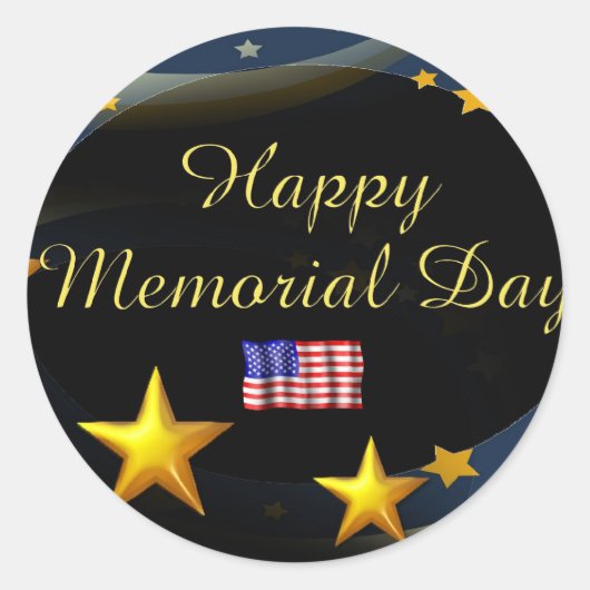 Happy Memorial Day Ronde Sticker (Voorkant)