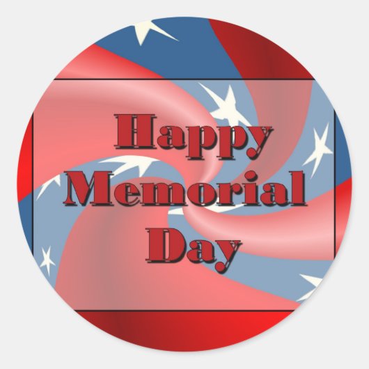 Happy Memorial Day Ronde Sticker (Voorkant)
