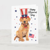 Happy Memorial Day Schattige Patriottische Puppy Feestdagen Kaart (Voorkant)