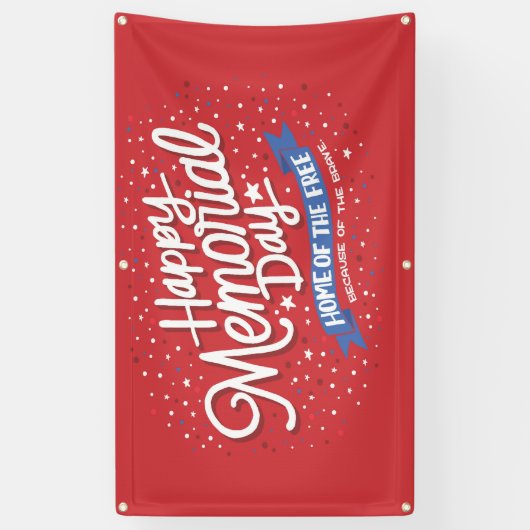 Happy Memorial Day Spandoek (Verticaal)
