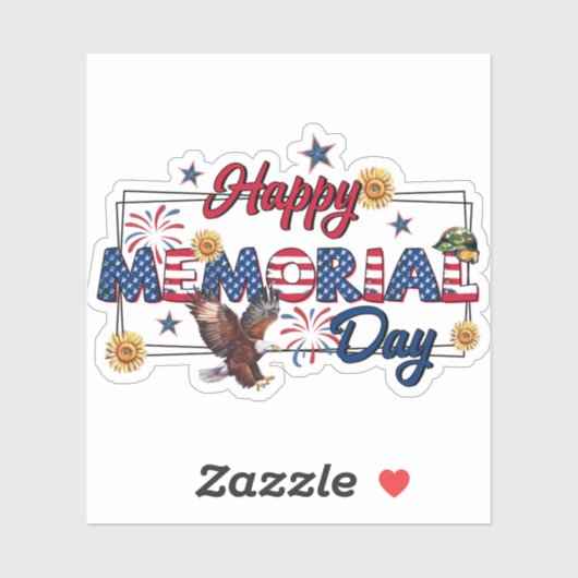 Happy Memorial Day Sticker (Vel)