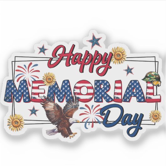 Happy Memorial Day Sticker (Voorkant)