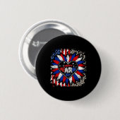 Happy Memorial Day Sun Flower Leopard USA Ronde Button 5,7 Cm (Voorkant /achterkant)