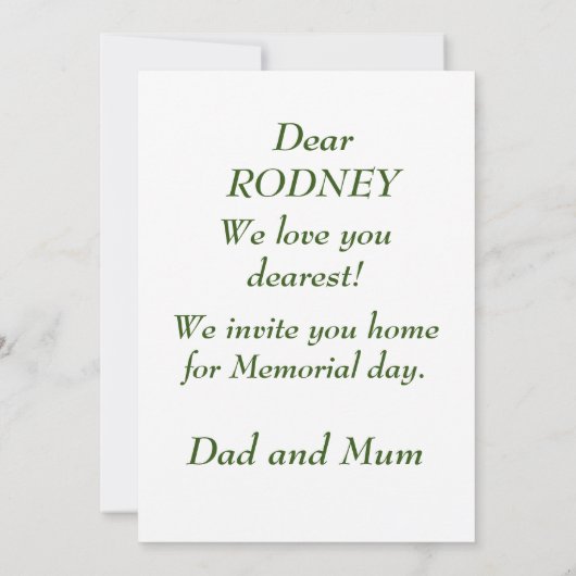 Happy Memorial day-uitnodiging Kaart (Achterkant)