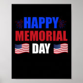 Happy Memorial Day USA Flag American Patriotic Poster (Voorkant)