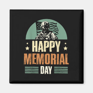 Happy Memorial Day Veteran Military Combat Magneet