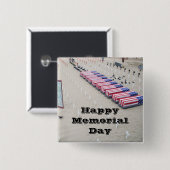 HAPPY MEMORIAL DAY VIERKANTE BUTTON 5,1 CM (Voorkant /achterkant)
