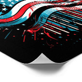 Happy Memorial Day Vuurwerk Amerikaanse vlag Poster (Hoek)