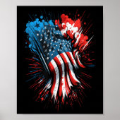 Happy Memorial Day Vuurwerk Amerikaanse vlag Poster (Voorkant)