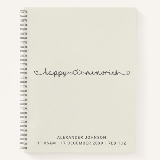 Happy Memories Baby Memory Book Keepomwille Journa Notitieboek (Voorkant)
