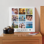 Happy Memories Family 9 Foto Collage Imitatie Canvas Print<br><div class="desc">Leg je gelukkige herinneringen vast en laat ze in je huis zien zodat je kunt genieten van of een geschenk voor iemand kunt creëer. Cusomize door 9 van je favoriete afbeeldingen te uploaden.</div>