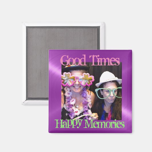 Happy Memories Herinnering Koelkast Fotomagneten Magneet (Voorkant / Achterkant)