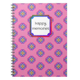 Happy Memories Pink Star Mandala Boho Notitieboek