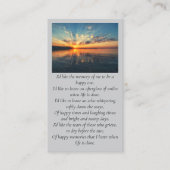 Happy Memory Purple Oange Yellow Blue Sympathy Visitekaartje (Voorkant)