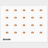 HAPPY MEOW GIVING Funny Turkey Cat Ronde Sticker (Vel)