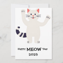 Happy MEOW Jaar 2025 Smiling cat Kaart