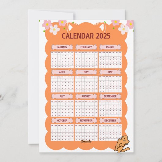 Happy MEOW Jaar 2025 Smiling cat Kaart (Achterkant)