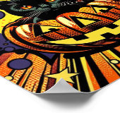 Happy Meow-loween!: Spookachtige zwarte kat in Hal Poster (Hoek)