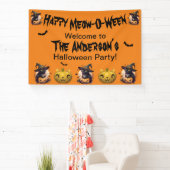 Happy Meow-O-Ween Black Cat Jack-o-Lantern Sinaasa Spandoek (Insitu)