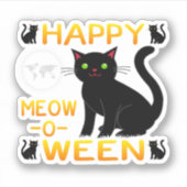Happy Meow-O-Ween Sticker (Voorkant)