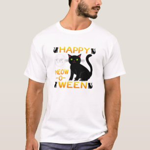 Happy Meow-O-Ween – Zwarte katten T-shirt