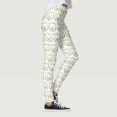 Happy Meow Year - Aangepaste achtergrondkleur Leggings (Rechts)