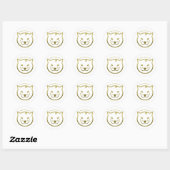Happy Meow Year - Aangepaste achtergrondkleur Ronde Sticker (Vel)
