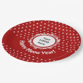 'Happy Meow Year' Cat Business Papieren Bordje (Gekanteld)