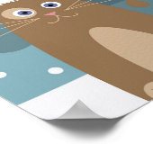 Happy Meow Year feestdagen kitten animal in sneeuw Poster (Hoek)